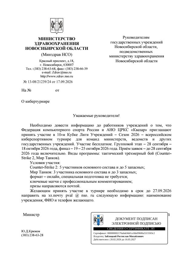 О кибертурнире О кибертурнире